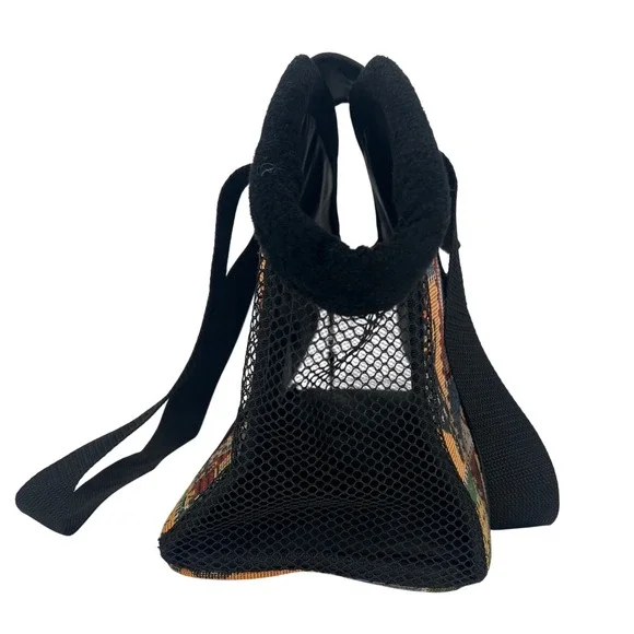 Tapestry‎ Dog Breed Travel Pet Carrier Tote Bag Purse Pocket Black Novelty Mesh - Picture 5 of 8